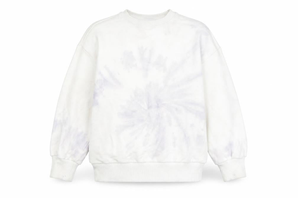 Front view of Zara girls’ white 100% cotton pullover sweatshirt, size 7, years pullover