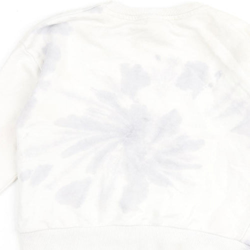 Zara Girls White 100% Cotton Pullover Sweatshirt Size 7 Years Pullover