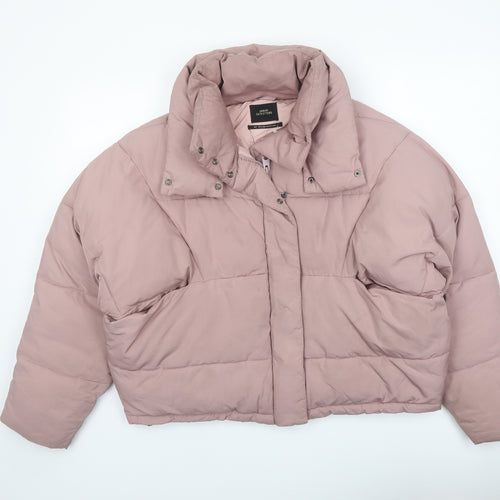 Urban Outfitters Womens Pink Puffer Jacket Coat Size S Zip