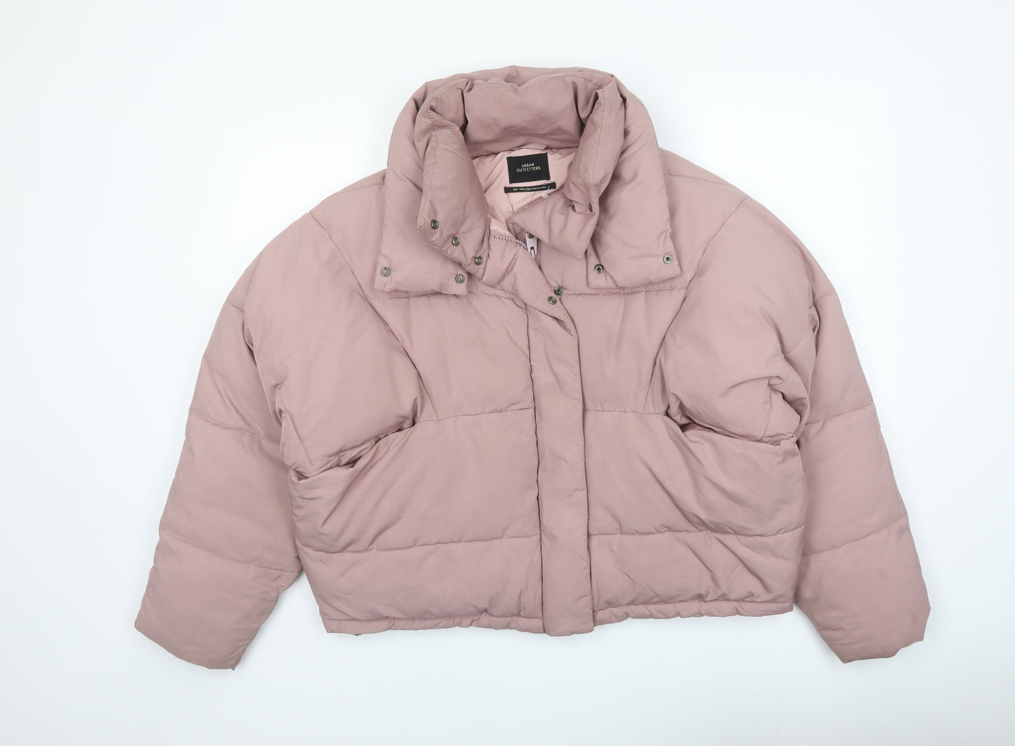 Urban Outfitters Womens Pink Puffer Jacket Coat Size S Zip