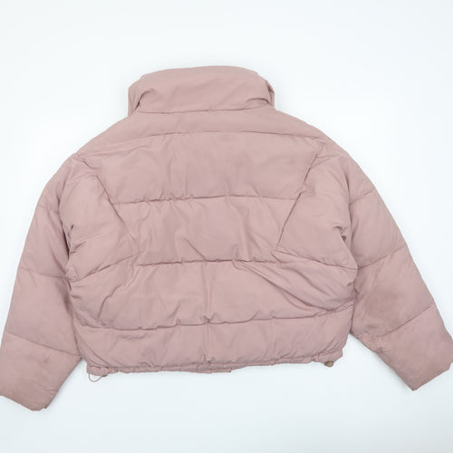 Urban Outfitters Womens Pink Puffer Jacket Coat Size S Zip