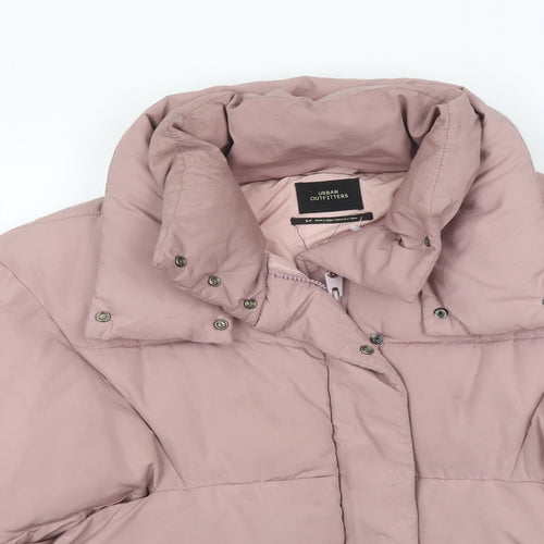 Urban Outfitters Womens Pink Puffer Jacket Coat Size S Zip
