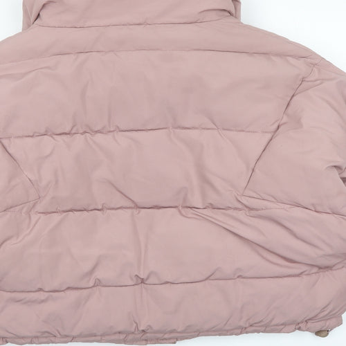 Urban Outfitters Womens Pink Puffer Jacket Coat Size S Zip