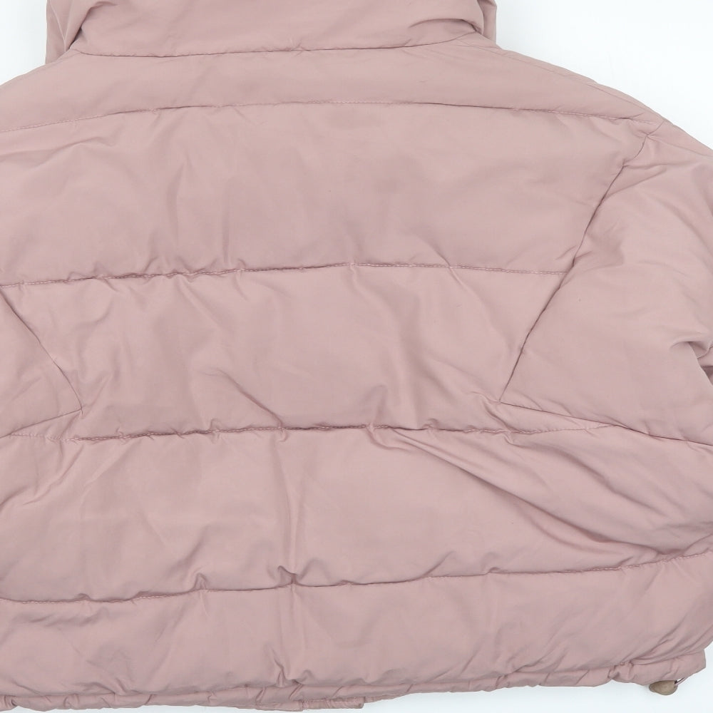 Urban Outfitters Womens Pink Puffer Jacket Coat Size S Zip