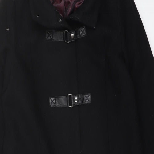 Marks and Spencer Womens Black Overcoat Coat Size 12 Zip