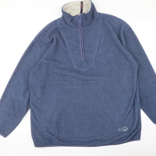 Authentic Sport Womens Blue Polyester Pullover Sweatshirt Size 18 Zip
