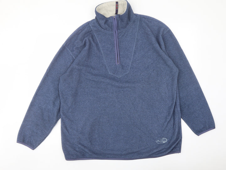 Authentic Sport Womens Blue Polyester Pullover Sweatshirt Size 18 Zip