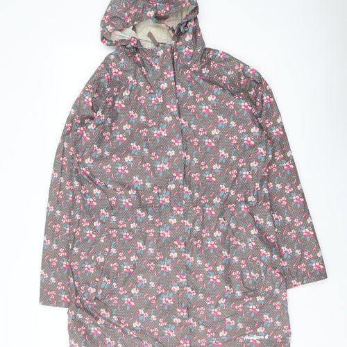 Peter Storm Womens Multicoloured Floral Rain Coat Coat Size 14 Zip