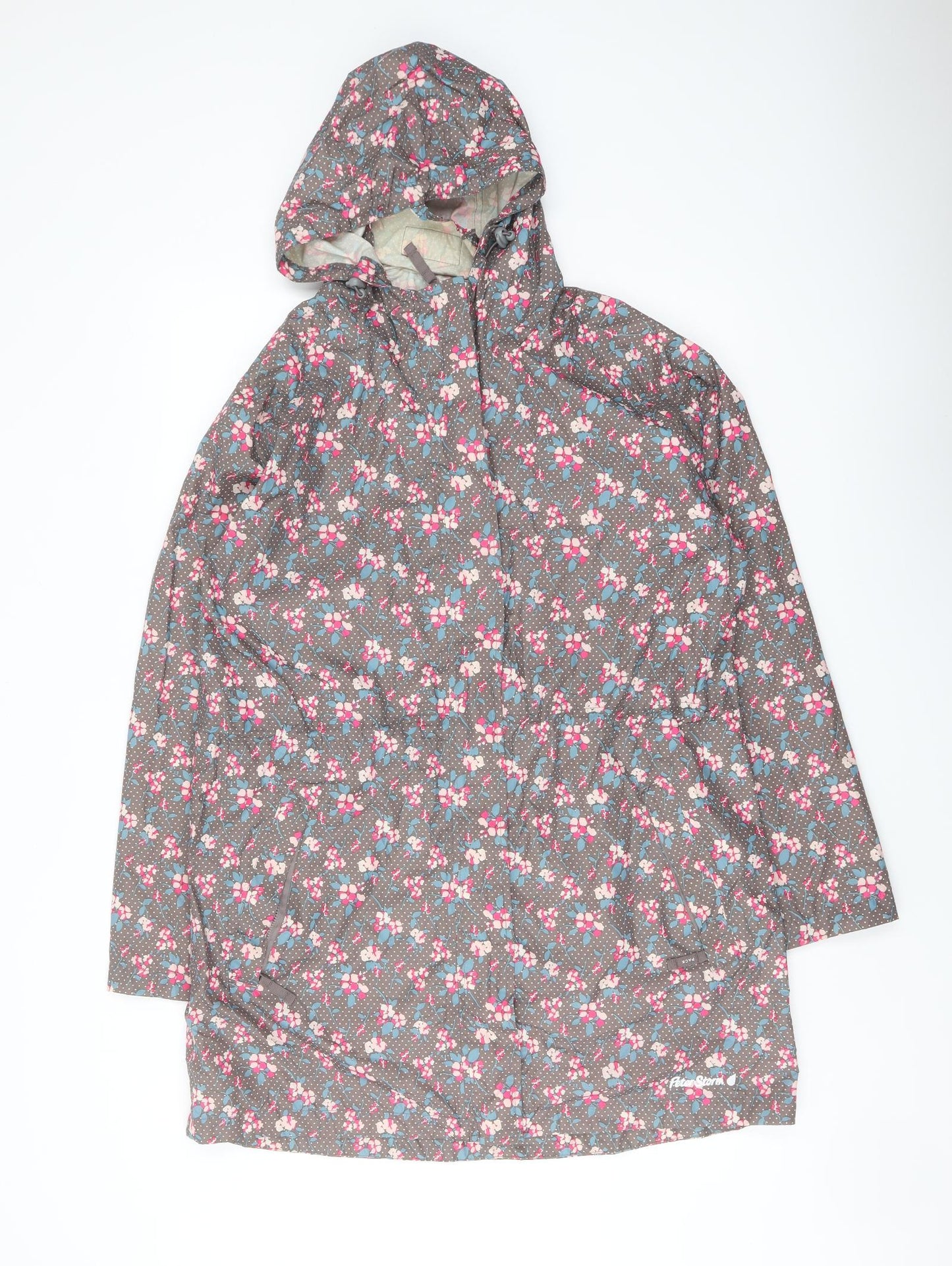 Peter Storm Womens Multicoloured Floral Rain Coat Coat Size 14 Zip