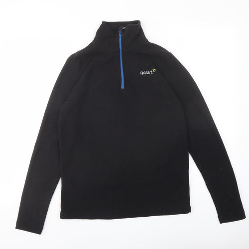 Glert Womens Black Polyester Pullover Sweatshirt Size XS Zip