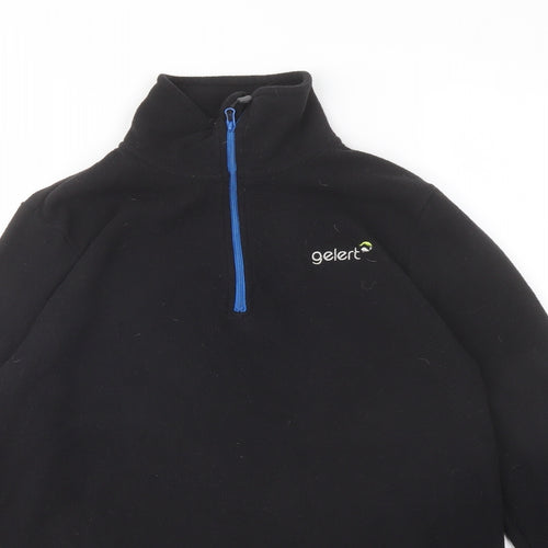Glert Womens Black Polyester Pullover Sweatshirt Size XS Zip