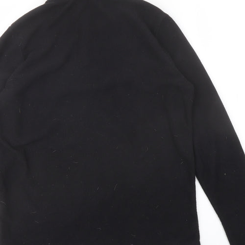 Glert Womens Black Polyester Pullover Sweatshirt Size XS Zip