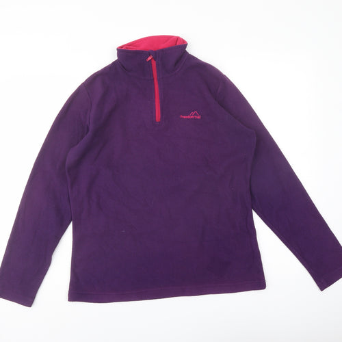 Freedom Trail Womens Purple Polyester Pullover Sweatshirt Size 10 Zip