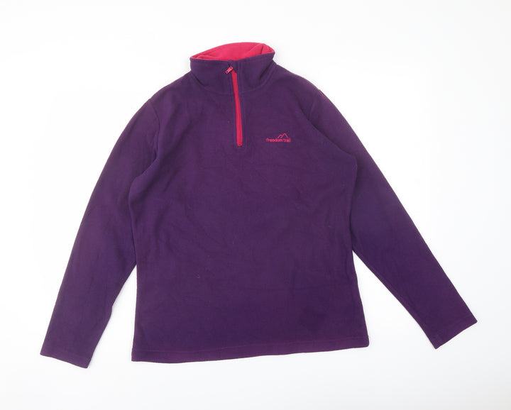 Freedom Trail Womens Purple Polyester Pullover Sweatshirt Size 10 Zip