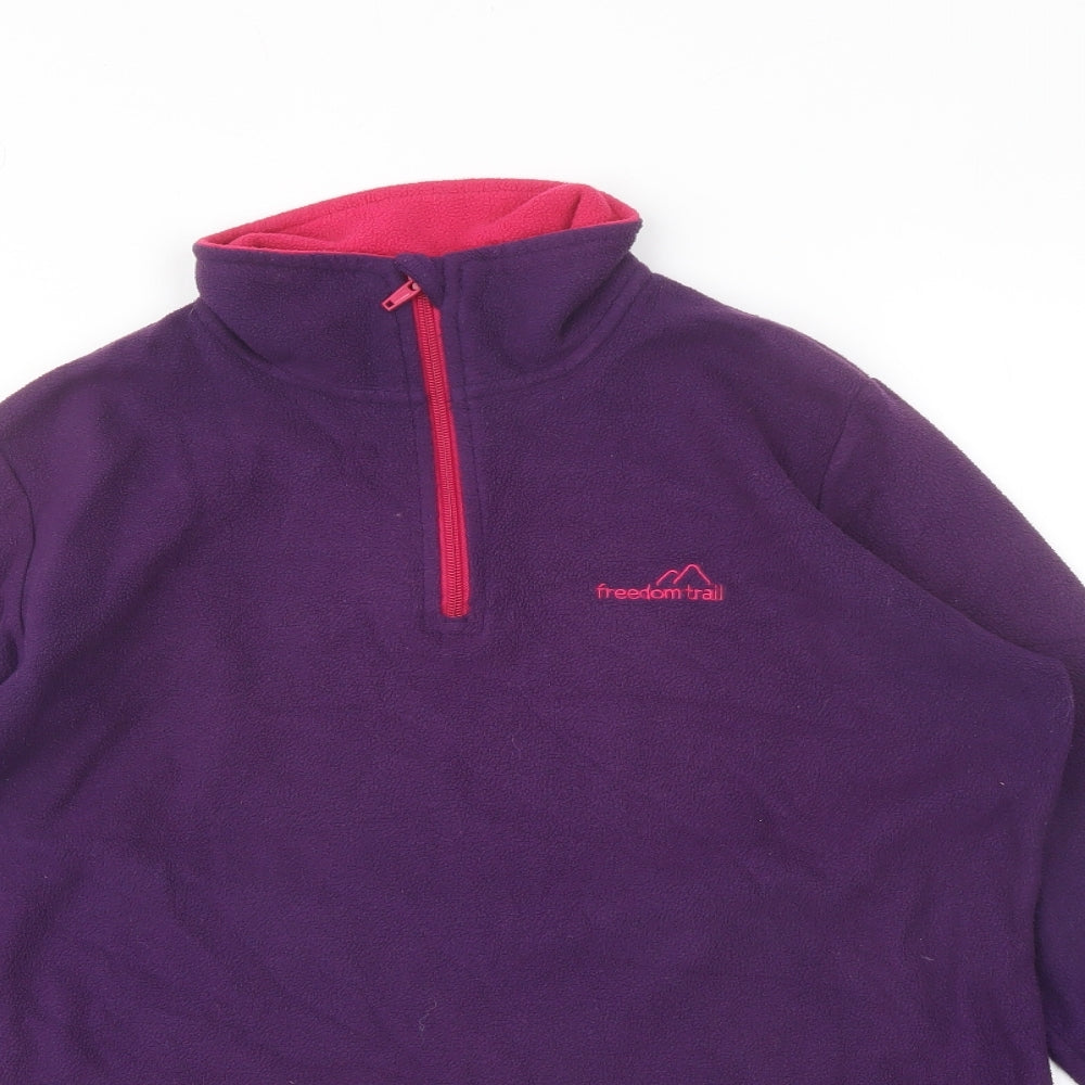Freedom Trail Womens Purple Polyester Pullover Sweatshirt Size 10 Zip