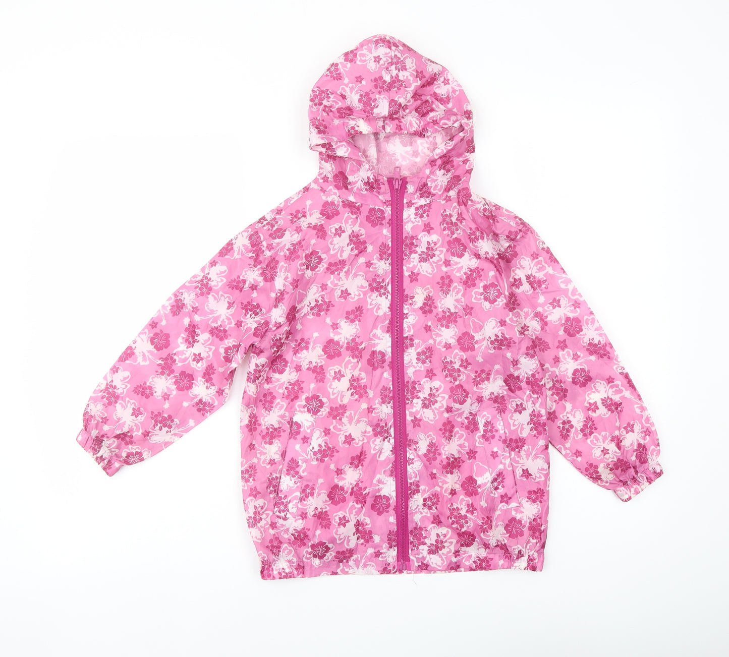 Avenue Girls Pink Floral Rain Coat Coat Size 5-6 Years Zip