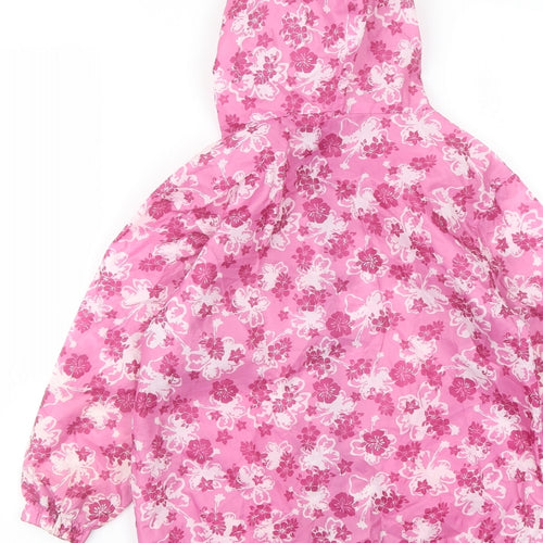 Avenue Girls Pink Floral Rain Coat Coat Size 5-6 Years Zip