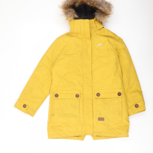 Trespass Boys Yellow Rain Coat Coat Size 7-8 Years Zip