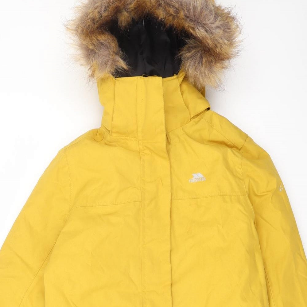 Trespass Boys Yellow Rain Coat Coat Size 7-8 Years Zip