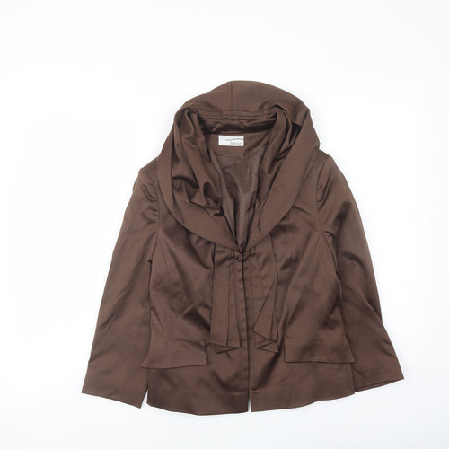 HEINE Womens Brown Jacket Blazer Size 10 Hook & Eye