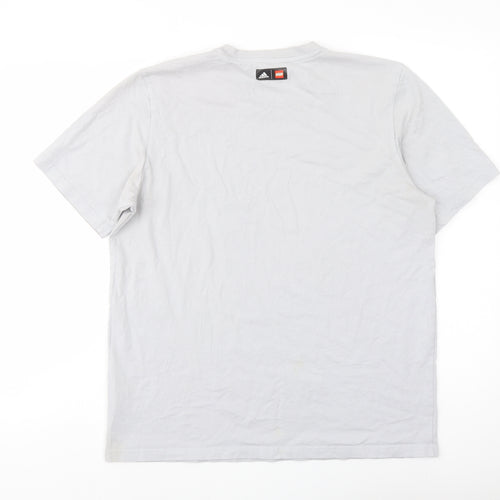 adidas Mens Grey Cotton T-Shirt Size M Crew Neck - LEGO