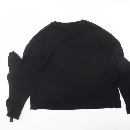 River Island Womens Black Cotton Pullover Sweatshirt Size M Pullover