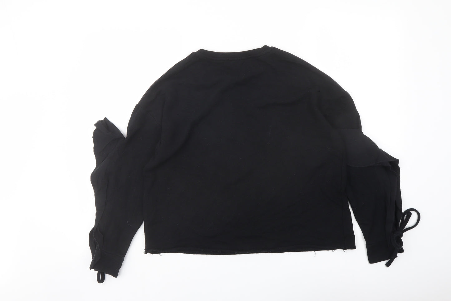 River Island Womens Black Cotton Pullover Sweatshirt Size M Pullover