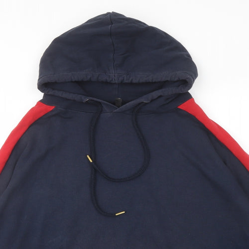 H&M Mens Blue Cotton Pullover Hoodie Size L