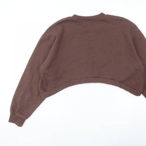 Zara Womens Brown Cotton Pullover Sweatshirt Size L Pullover