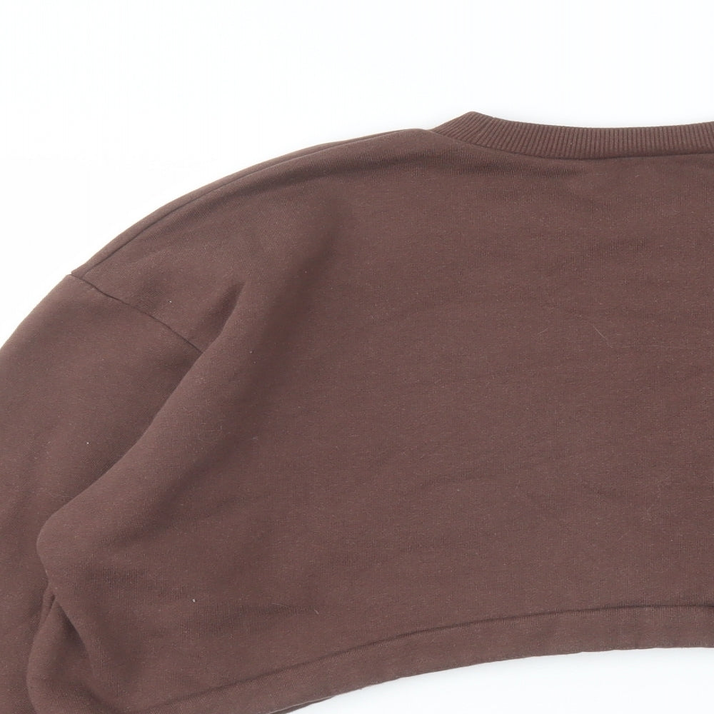 Zara Womens Brown Cotton Pullover Sweatshirt Size L Pullover