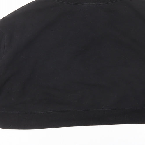 H&M Womens Black Cotton Pullover Sweatshirt Size L Zip