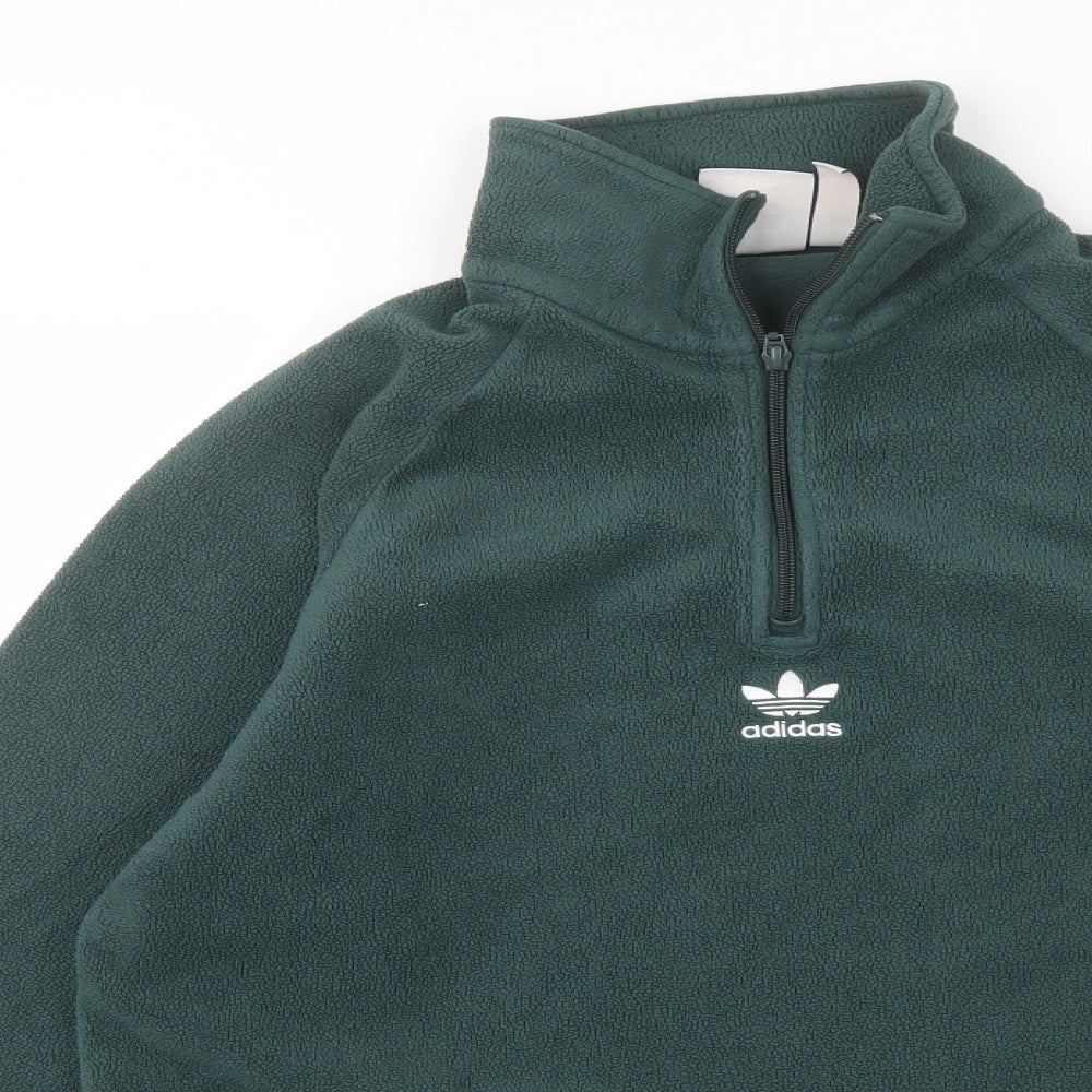 adidas Mens Green Polyester Pullover Sweatshirt Size S