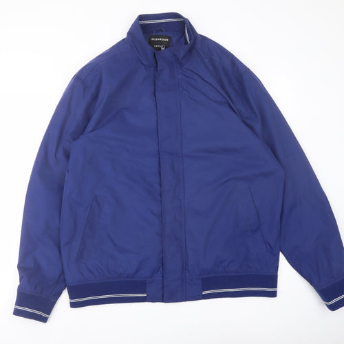 Greenwoods Mens Blue Bomber Jacket Jacket Size L Zip
