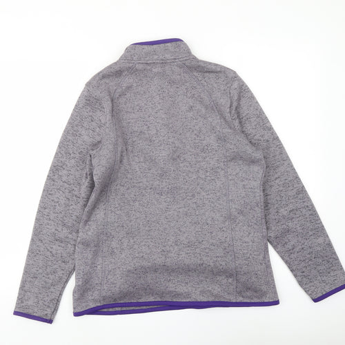 Crane Womens Grey Polyester Pullover Sweatshirt Size 12 Zip