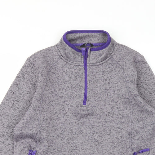Crane Womens Grey Polyester Pullover Sweatshirt Size 12 Zip