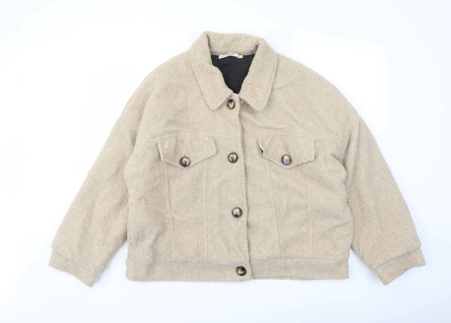 Daphnea Womens Beige Jacket Size L Button