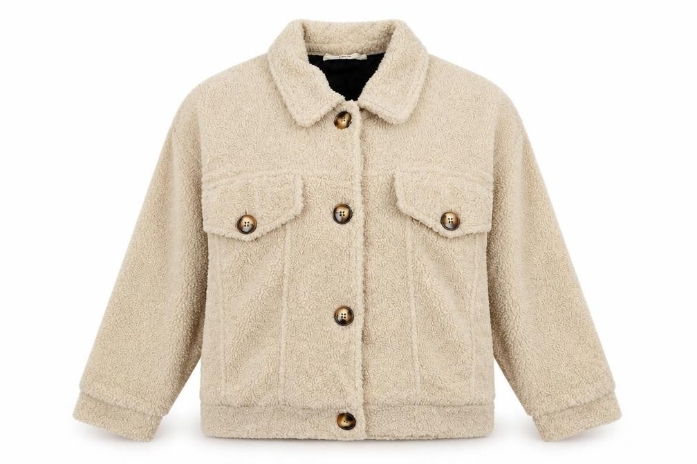 Daphnea Womens Beige Jacket Size L Button