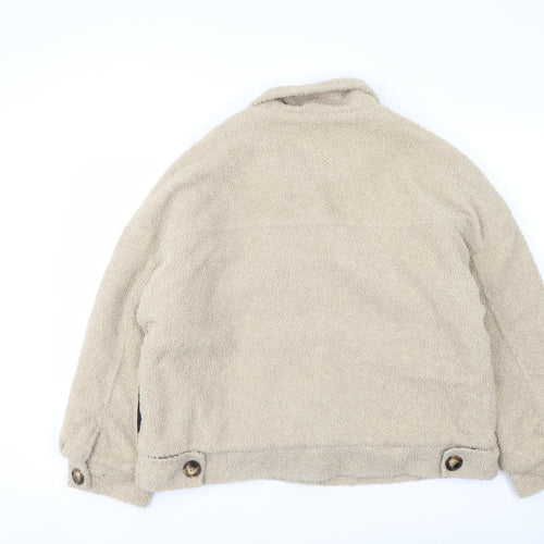 Daphnea Womens Beige Jacket Size L Button