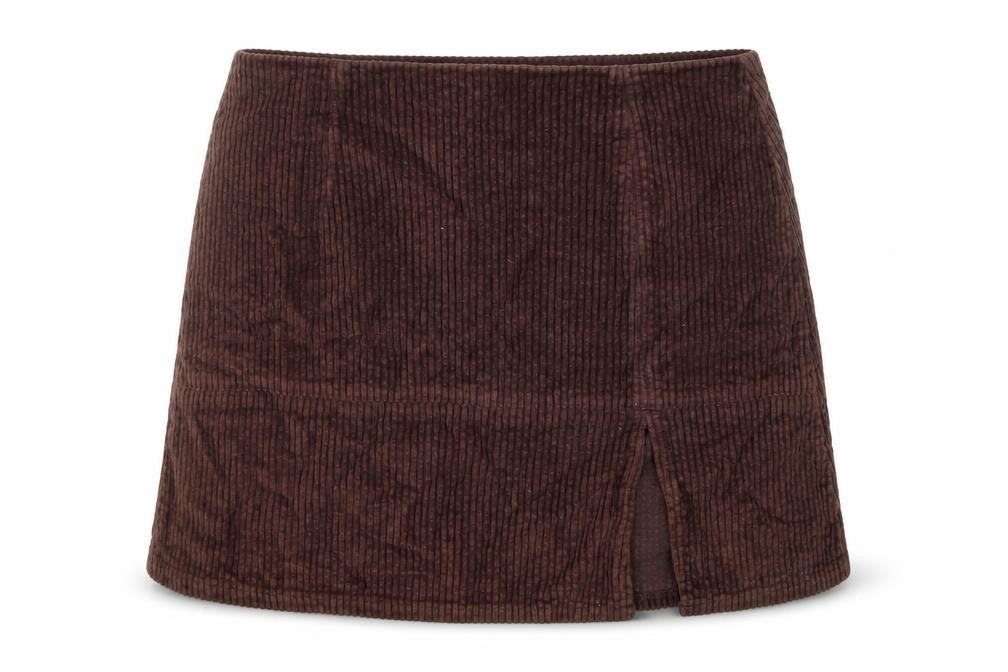 ASOS Womens Brown Cotton A-Line Skirt Size 12 Zip