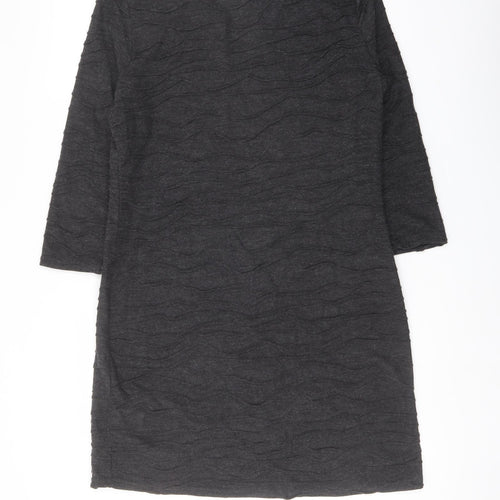 Phase Eight Womens Grey Acrylic Jumper Dress Size 14 Round Neck Pullover