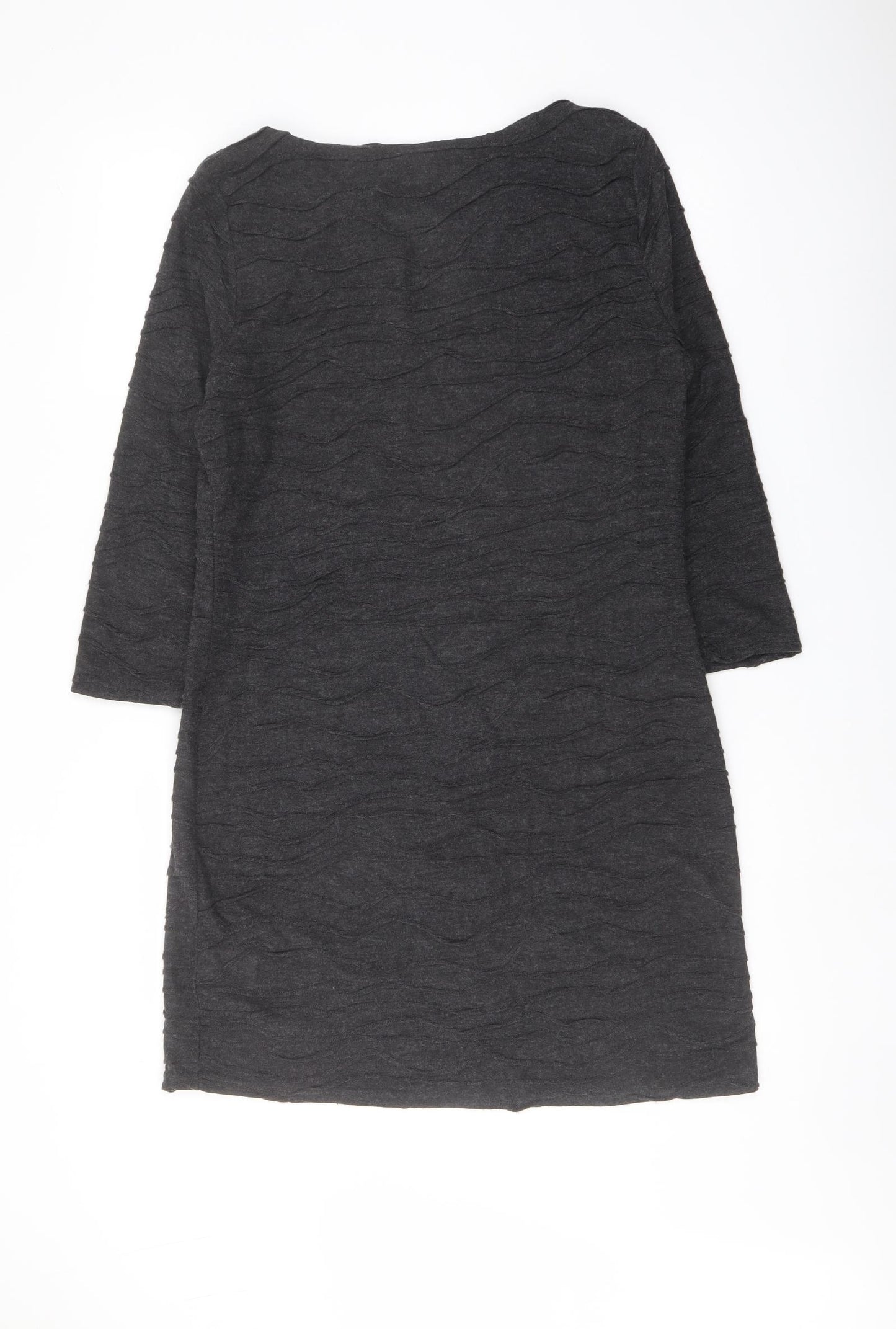 Phase Eight Womens Grey Acrylic Jumper Dress Size 14 Round Neck Pullover