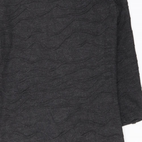 Phase Eight Womens Grey Acrylic Jumper Dress Size 14 Round Neck Pullover