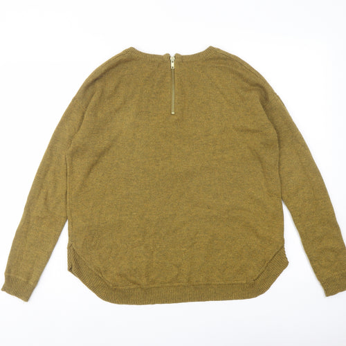 H&M Womens Brown Round Neck Acrylic Pullover Jumper Size XS