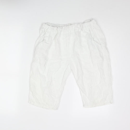 Piaza Italia Womens White Linen Bermuda Shorts Size 26 in L12 in Regular Pull On