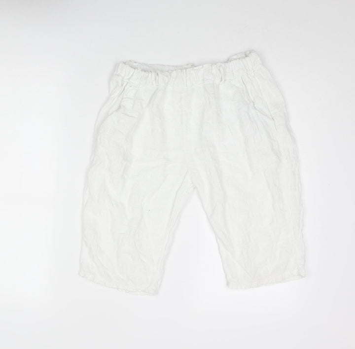 Piaza Italia Womens White Linen Bermuda Shorts Size 26 in L12 in Regular Pull On