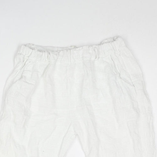 Piaza Italia Womens White Linen Bermuda Shorts Size 26 in L12 in Regular Pull On