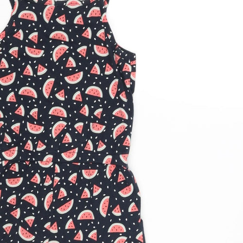 name it Girls Blue Geometric Cotton Playsuit One-Piece Size 7 Years Pullover - Watermelon Print