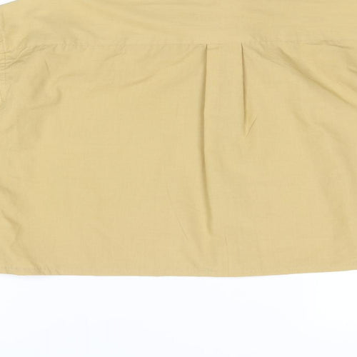 Protocol Womens Yellow Polyester Cropped Button-Up Size 16 Collared