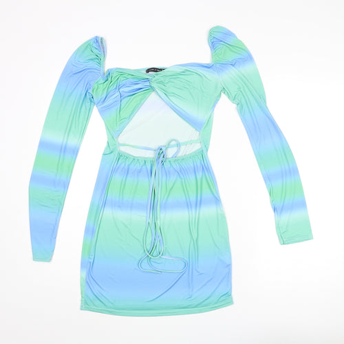 I SAW IT FIRST Womens Multicoloured Polyester Mini Size 14 Sweetheart Pullover - Ombre Cut Out