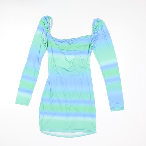 I SAW IT FIRST Womens Multicoloured Polyester Mini Size 14 Sweetheart Pullover - Ombre Cut Out